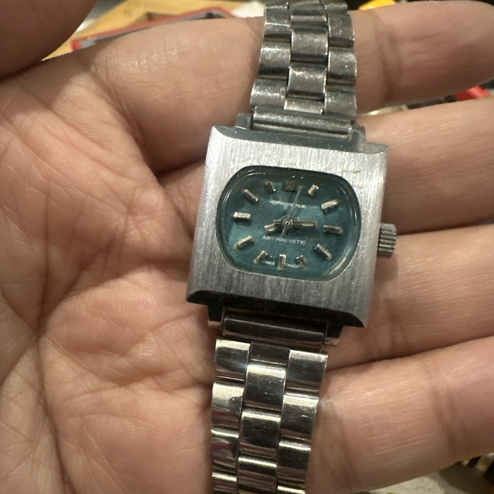 Vintage Ingraham Womens Watch Green Dial Manual Wind 25mm Rare - Repair
